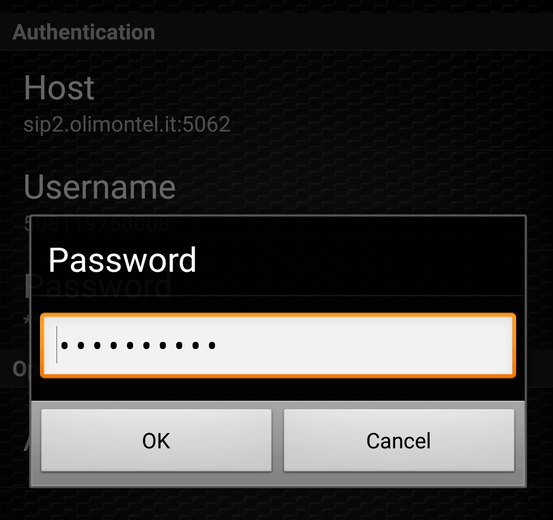 zoiper user password